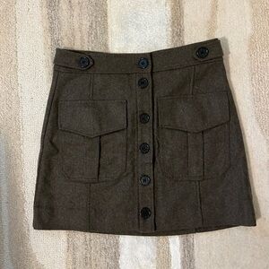 Banana Republic Wool Mini Button Skirt